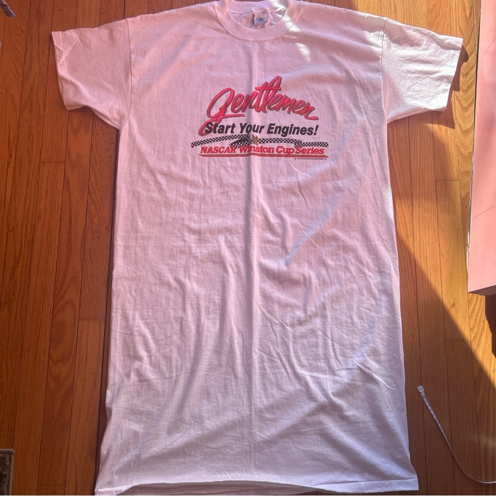 Nascar White Graphic‎ Pajama Shirt 1992 NWOT